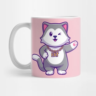 Cute Fat Husky Dog Cartoon Mug